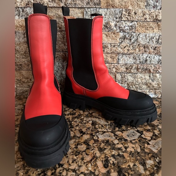 GANNI
Cleated Leather Mid Chelsea Boots - Picture 2 of 8